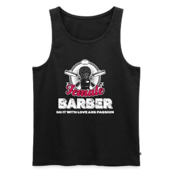Hairdressers do it with love and - Men's Premium Organic Tank Top - black - Front - AI Model Male 178 light (178cm)