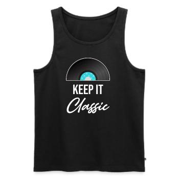Keep It Classic Vinyle Collector Antique Rustique - Débardeur bio Premium Homme - noir - Devant - AI Model Male 178 light (178cm)