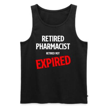 Pharmacien à la retraite, à la retraite, non - Débardeur bio Premium Homme - noir - Devant - Michal (187cm)