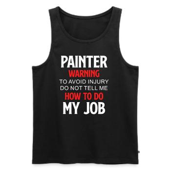 Warnung Des Malers Zur Vermeidung Von - Männer Premium Bio Tank Top - Schwarz - Vorne - AI Model Male 178 light (178cm)