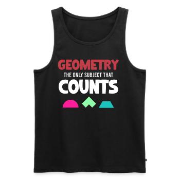Geometry is the only subject that counts funny - Men's Premium Organic Tank Top - black - Front - Michal (187cm)