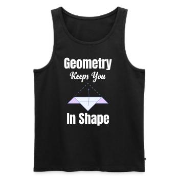 Geometry Keeps You In Shape Funny Teacher - Men's Premium Organic Tank Top - black - Front - Michal (187cm)