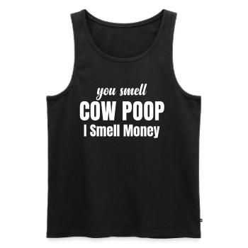 You smell cow excrement, I smell money. Jollier - Men's Premium Organic Tank Top - black - Front - AI Model Male 178 light (178cm)