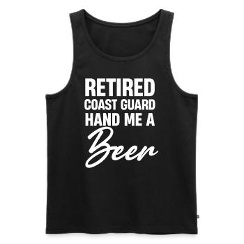 Pensionierte Küstenwache, Gib Mir Einen Mit Bier - Männer Premium Bio Tank Top - Schwarz - Vorne - AI Model Male 178 light (178cm)