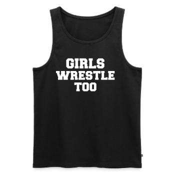 Girls Wrestle Too Wrestling Kampfsport Karate - Männer Premium Bio Tank Top - Schwarz - Vorne - AI Model Male 178 light (178cm)