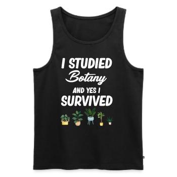 I studied botany and yes, I have - Men's Premium Organic Tank Top - black - Front - AI Model Male 178 light (178cm)
