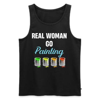 Real Women Paint Painters and Illustrators - Men's Premium Organic Tank Top - black - Front - AI Model Male 178 light (178cm)
