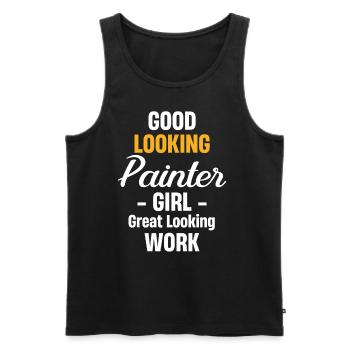 Gut Aussehendes Malermädchen, Großartig - Männer Premium Bio Tank Top - Schwarz - Vorne - AI Model Male 178 light (178cm)