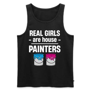 Echte Mädchen Sind Malerinnen, Illustratoren, - Männer Premium Bio Tank Top - Schwarz - Vorne - AI Model Male 178 light (178cm)