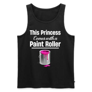 This princess comes with a paint roller. - Men's Premium Organic Tank Top - black - Front - AI Model Male 178 light (178cm)