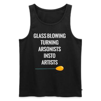 Glassblowers turn arsonists into artists. - Men's Premium Organic Tank Top - black - Front - AI Model Male 178 light (178cm)