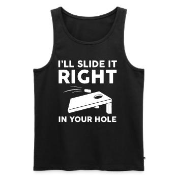 Ich Schiebe Es Direkt In Dein Loch. Lustiges - Männer Premium Bio Tank Top - Schwarz - Vorne - AI Model Male 178 light (178cm)