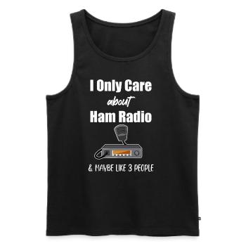 Je ne m’intéresse qu’à la radio amateur et j’aime - Débardeur bio Premium Homme - noir - Devant - AI Model Male 178 light (178cm)