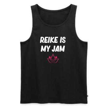 Reiki est ma guérison du chakra de la confiture, bouddhiste - Débardeur bio Premium Homme - noir - Devant - AI Model Male 178 light (178cm)