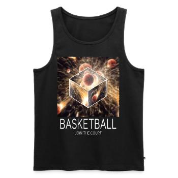 Basketball Feu Joueur de basket-ball Fan Dunking Sport - Débardeur bio Premium Homme - noir - Devant - AI Model Male 178 light (178cm)
