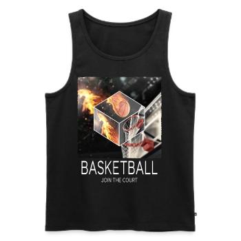 Basketball Feu Joueur de basket-ball Fan Dunking Sport - Débardeur bio Premium Homme - noir - Devant - AI Model Male 178 light (178cm)