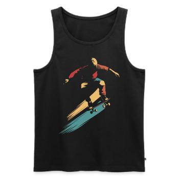 Skateboard Retro vintage Skating Skateboarding - Männer Premium Bio Tank Top - Schwarz - Vorne - AI Model Male 178 light (178cm)