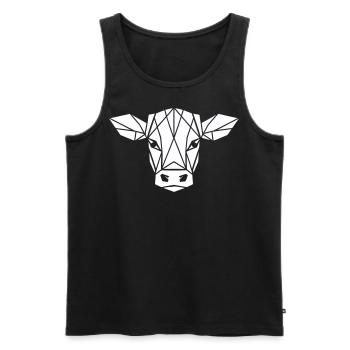 Calf Polygon - Farmer Design - Men's Premium Organic Tank Top - black - Front - AI Model Male 178 light (178cm)