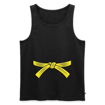 Judo Gelbgurt Jiu Jitsu gelber Gürtel 5. Kyu Obi - Männer Premium Bio Tank Top - Schwarz - Vorne - AI Model Male 178 light (178cm)