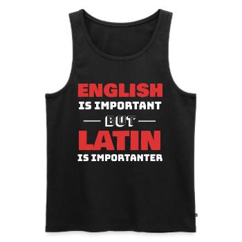 Latein Lehrer Geschenkidee Lehramt Schule Sprache - Männer Premium Bio Tank Top - Schwarz - Vorne - AI Model Male 178 light (178cm)