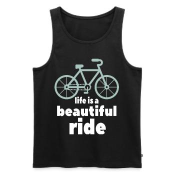 Vélo dit - Débardeur bio Premium Homme - noir - Devant - AI Model Male 178 light (178cm)