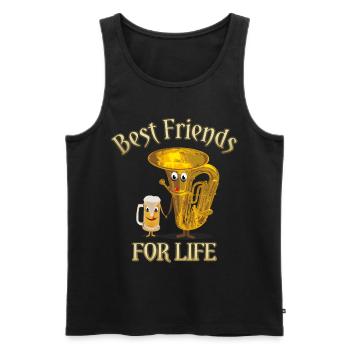 Tuba and beer - Best Friends For Life - Men's Premium Organic Tank Top - black - Front - AI Model Male 178 light (178cm)