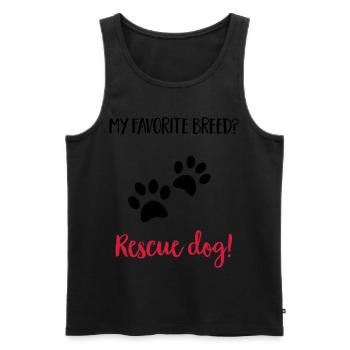 rescuedog - Men's Premium Organic Tank Top - black - Front - AI Model Male 178 light (178cm)
