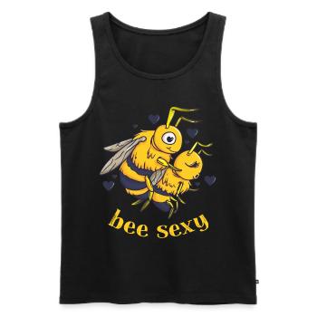 sexy Oberteil, bee sexy, Biene, Bienen, Imker - Männer Premium Bio Tank Top - Schwarz - Vorne - AI Model Male 178 light (178cm)