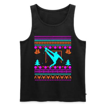 Handball player Ugly Christmas handball goalkeeper - Men's Premium Organic Tank Top - black - Front - Michal (187cm)