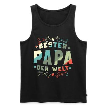 Bester Papa Der Welt Bester Papa - Männer Premium Bio Tank Top - Schwarz - Vorne - AI Model Male 178 light (178cm)