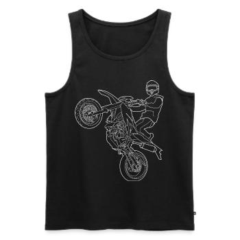 Supermoto / Supermotard / Supermoto Wheelie - Men's Premium Organic Tank Top - black - Front - Michal (187cm)