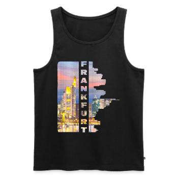 Francfort Allemagne Ville Skyline Accueil Amour - Débardeur bio Premium Homme - noir - Devant - AI Model Male 178 light (178cm)