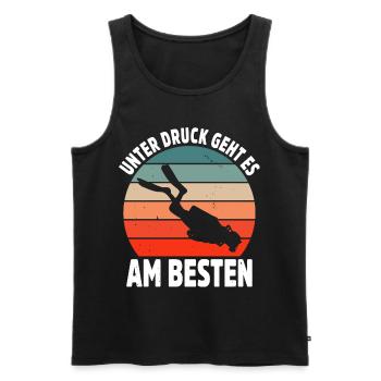 Tauchen Schorcheln Taucher Apnoe Scuba Tauchen - Männer Premium Bio Tank Top - Schwarz - Vorne - AI Model Male 178 light (178cm)