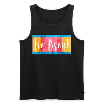 Tie break - Männer Premium Bio Tank Top - Schwarz - Vorne - AI Model Male 178 light (178cm)