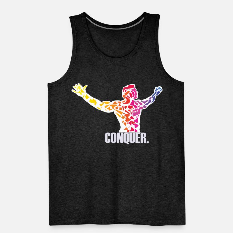 Conquérir. Conception de musculation Débardeur bio Premium Homme