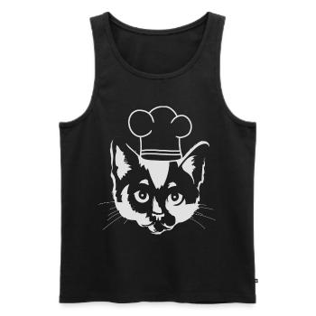 Chapeau de chef de chat Cuisine Cuisine Chat Enfants - Débardeur bio Premium Homme - noir - Devant - Michal (187cm)