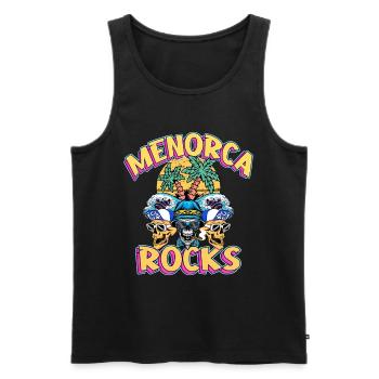 Menorca Sommer Sonne Strand Palmen Party Retro - Männer Premium Bio Tank Top - Schwarz - Vorne - AI Model Male 178 light (178cm)