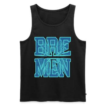 Bremen Deutschland Stadt 3D Schrift Skyline - Männer Premium Bio Tank Top - Schwarz - Vorne - AI Model Male 178 light (178cm)