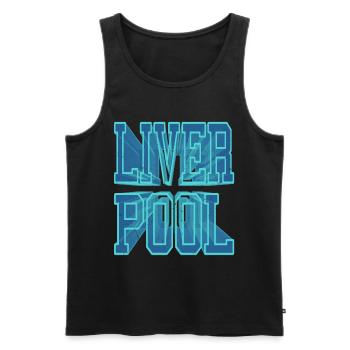Liverpool Angleterre UK City Police 3D Skyline - Débardeur bio Premium Homme - noir - Devant - Michal (187cm)