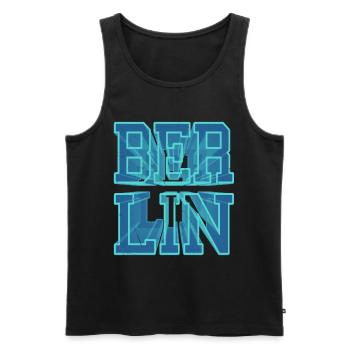 Berlin Germany City 3D Font Skyline - Men's Premium Organic Tank Top - black - Front - AI Model Male 178 light (178cm)