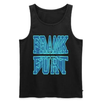 Frankfurt Deutschland Stadt 3D Schrift Skyline - Männer Premium Bio Tank Top - Schwarz - Vorne - AI Model Male 178 light (178cm)