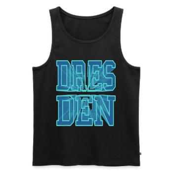 Dresden Deutschland Stadt 3D Schrift Skyline - Männer Premium Bio Tank Top - Schwarz - Vorne - AI Model Male 178 light (178cm)
