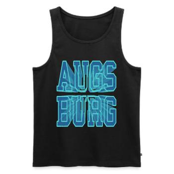 Augsburg Deutschland Stadt 3D Schrift Skyline - Männer Premium Bio Tank Top - Schwarz - Vorne - Michal (187cm)