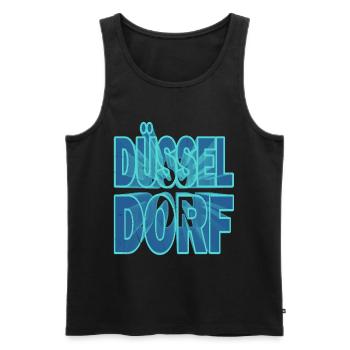 Düsseldorf Deutschland Stadt 3D Schrift Skyline - Männer Premium Bio Tank Top - Schwarz - Vorne - AI Model Male 178 light (178cm)