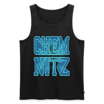 Chemnitz Deutschland Stadt 3D Schrift Skyline - Männer Premium Bio Tank Top - Schwarz - Vorne - AI Model Male 178 light (178cm)