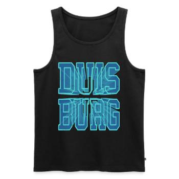 Duisburg Deutschland Stadt 3D Schrift Skyline - Männer Premium Bio Tank Top - Schwarz - Vorne - AI Model Male 178 light (178cm)