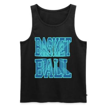 Basketball Basketballer Spieler 3D Schrift Vintage - Männer Premium Bio Tank Top - Schwarz - Vorne - AI Model Male 178 light (178cm)