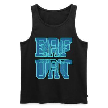 Erfurt Deutschland Stadt 3D Schrift Skyline - Männer Premium Bio Tank Top - Schwarz - Vorne - AI Model Male 178 light (178cm)