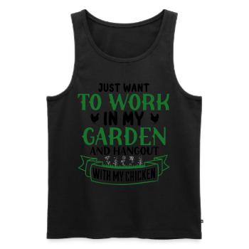 Jardiniers amateurs, jardiniers de fruits et légumes - Débardeur bio Premium Homme - noir - Devant - AI Model Male 178 light (178cm)