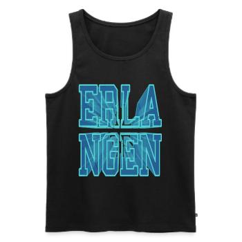 Erlangen Deutschland Stadt 3D Schrift Skyline - Männer Premium Bio Tank Top - Schwarz - Vorne - AI Model Male 178 light (178cm)